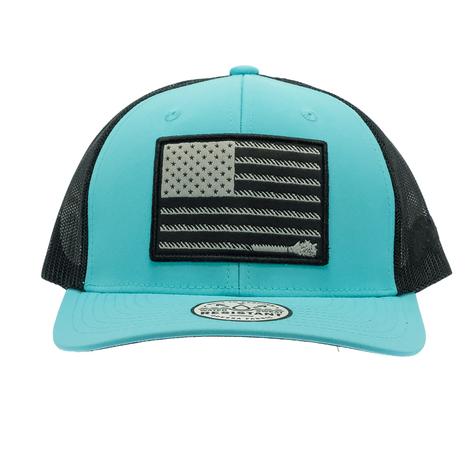 Hooey Liberty Roper Turquoise Black 6Panel Youth Cap